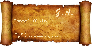 Gansel Albin névjegykártya